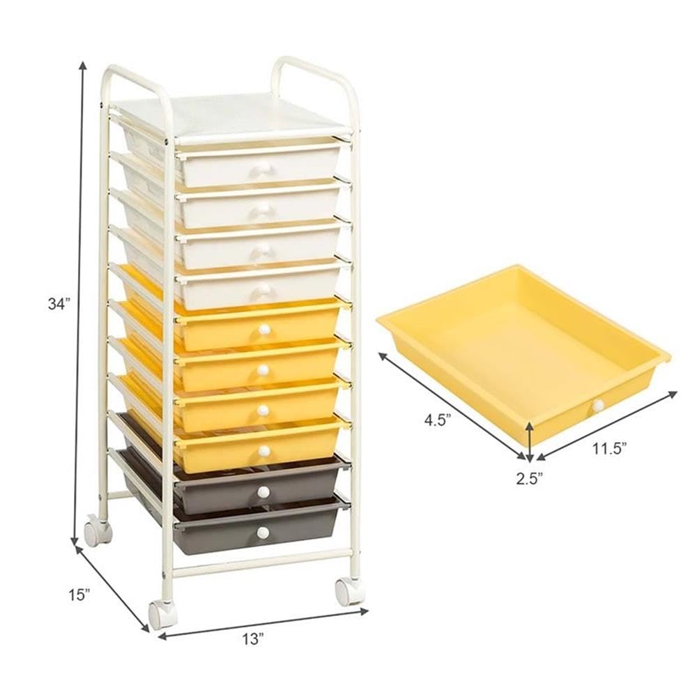 Rolling Storage Cart with 10 Drawers O542
