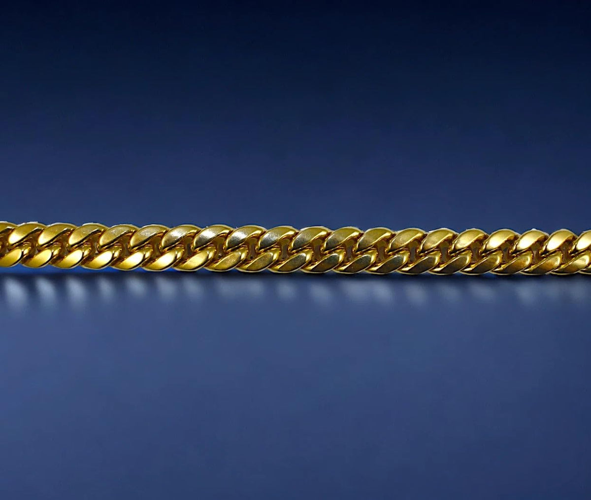 14K Yellow Gold Solid Miami Cuban Chain M7613