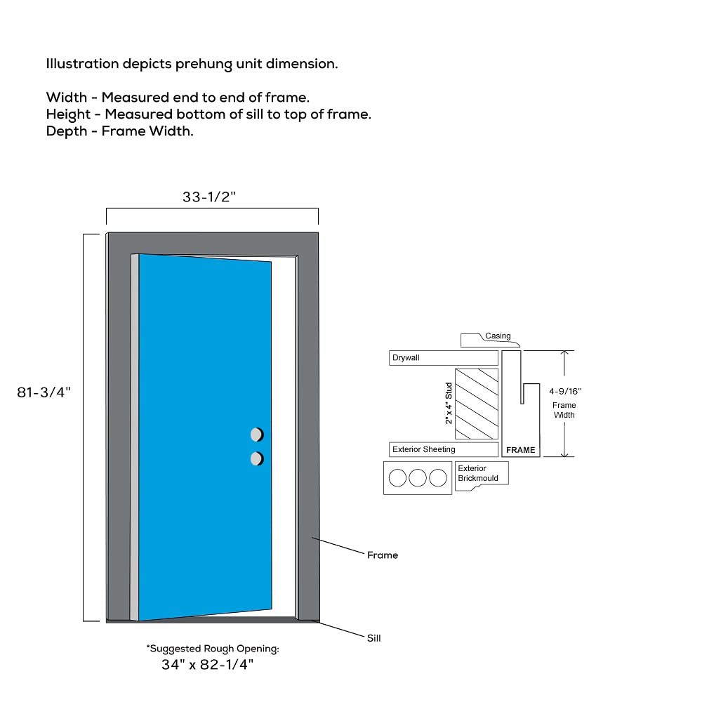 Fiberglass Smooth Primed Left Hand In-Swing Prehung Front Door Full Lite Clear Glass 32" x 80" H198835