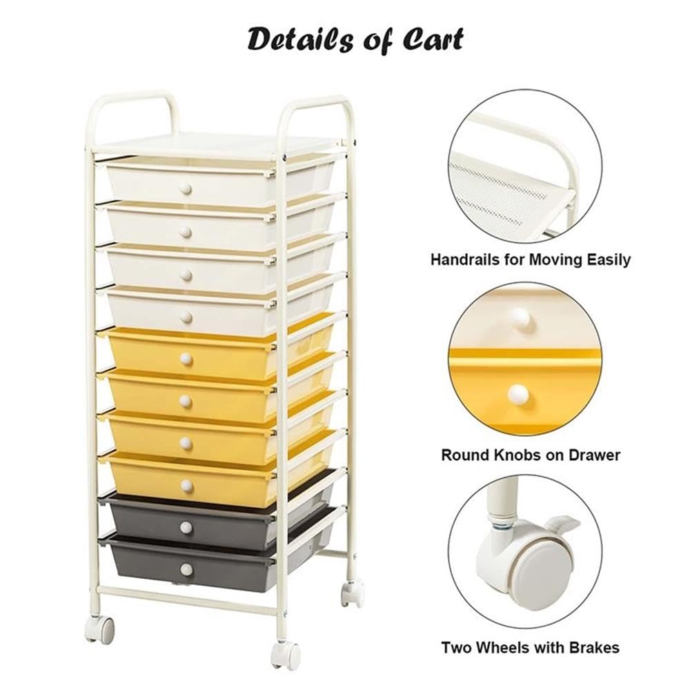 Rolling Storage Cart with 10 Drawers O542