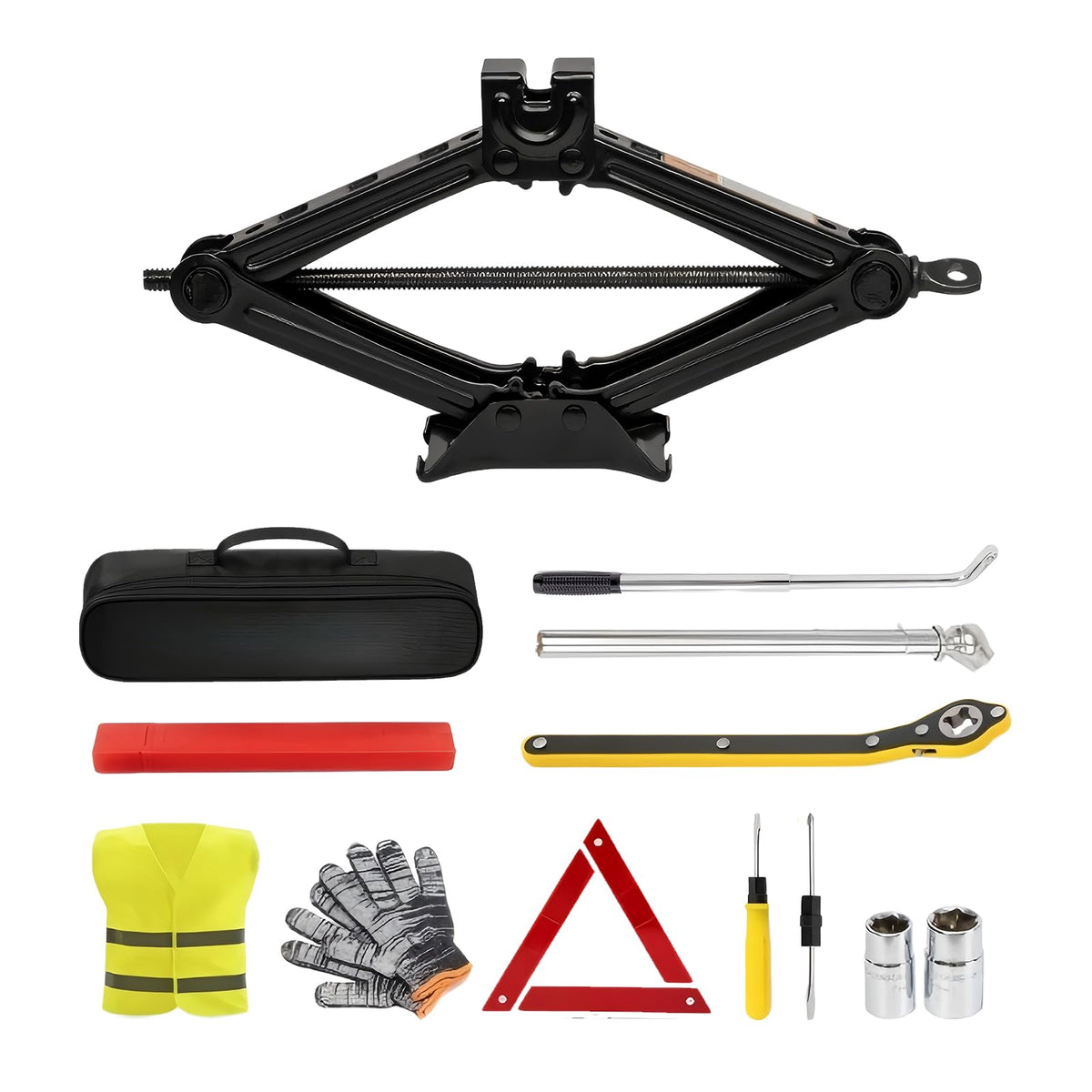3-Ton Scissor Jack Kit with Ratchet Wrench Q348276