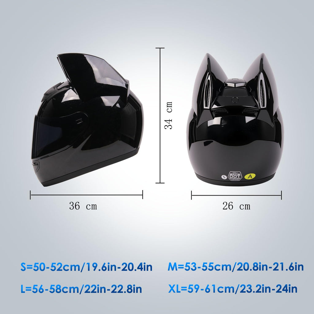 Bluetooth Motorcycle Cat Ear Full Face Helmet DOT Approved O6300