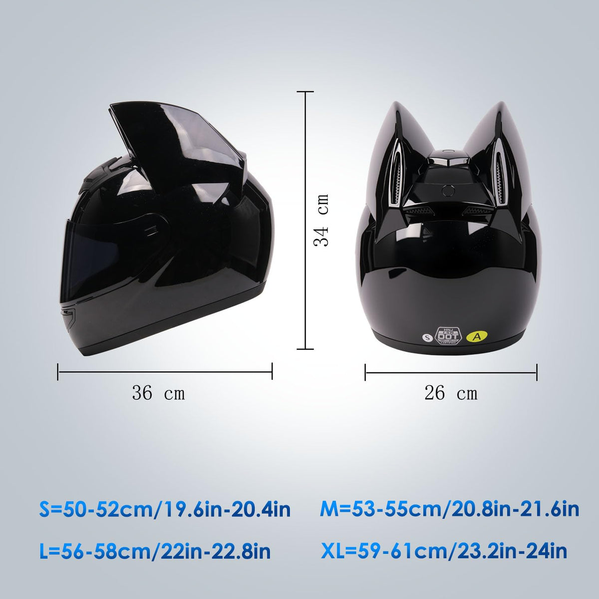 Bluetooth Motorcycle Cat Ear Full Face Helmet DOT Approved O6300