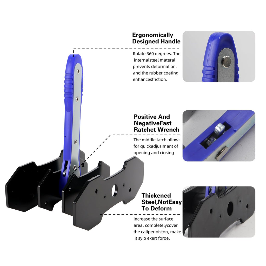 Brake Caliper Compression Tool Kit with 4 Hooks & Steel Plates A89792