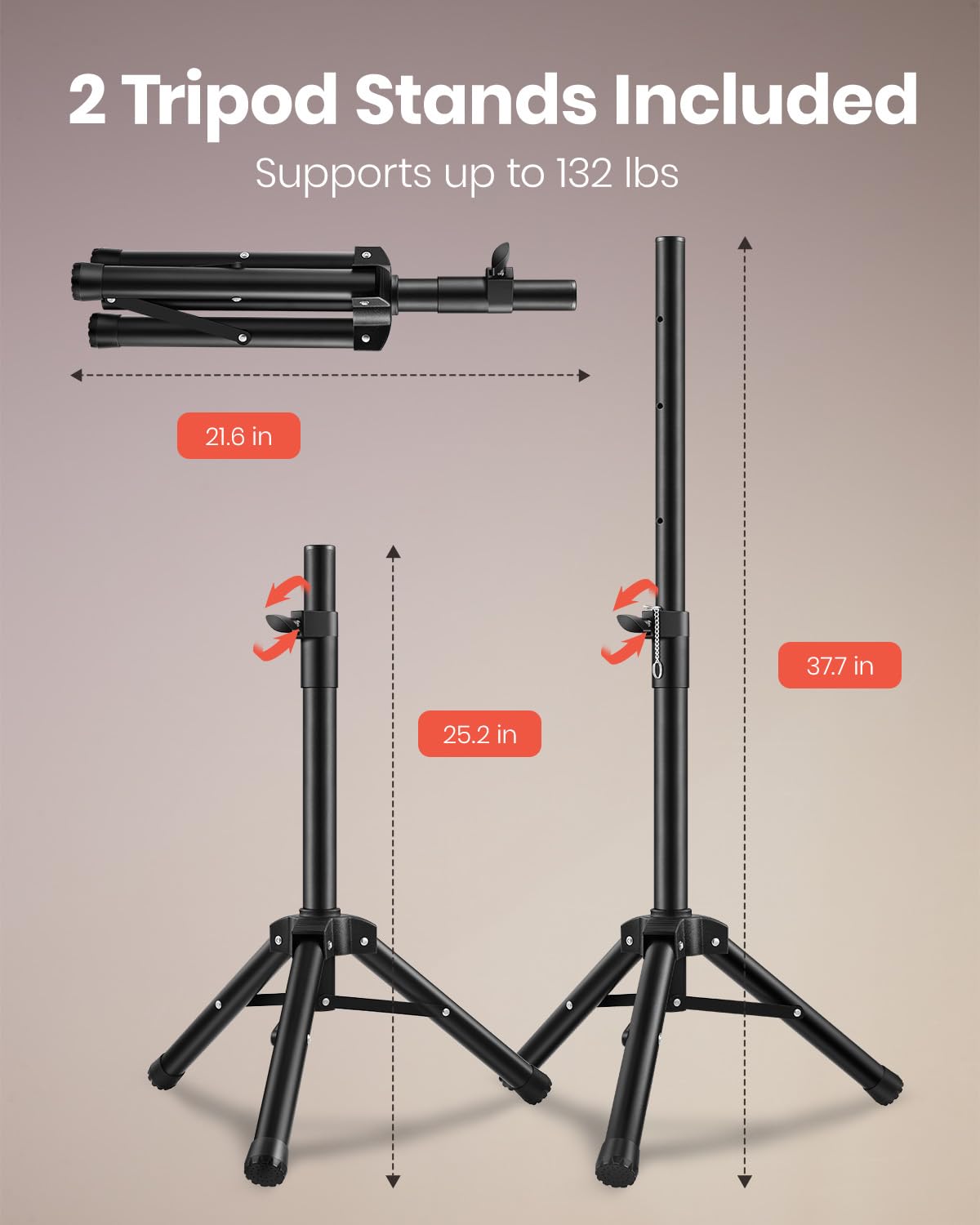 8 Inch Rechargeable PA Speakers with Tripod Stands X20345