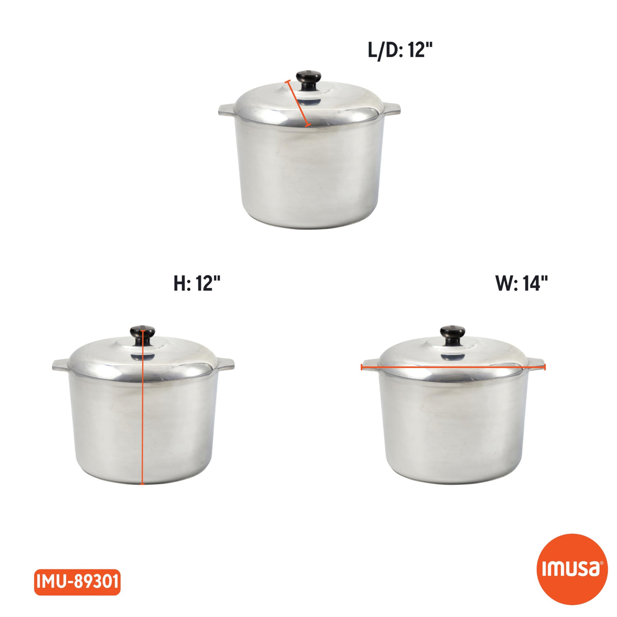 Heavy Duty Aluminum Stock Pot 14 Quart I6316