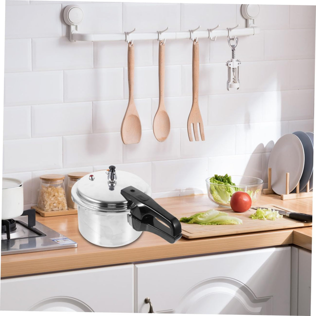 Silver 4l Aluminum Alloy Stovetop Pressure Cooker I53395