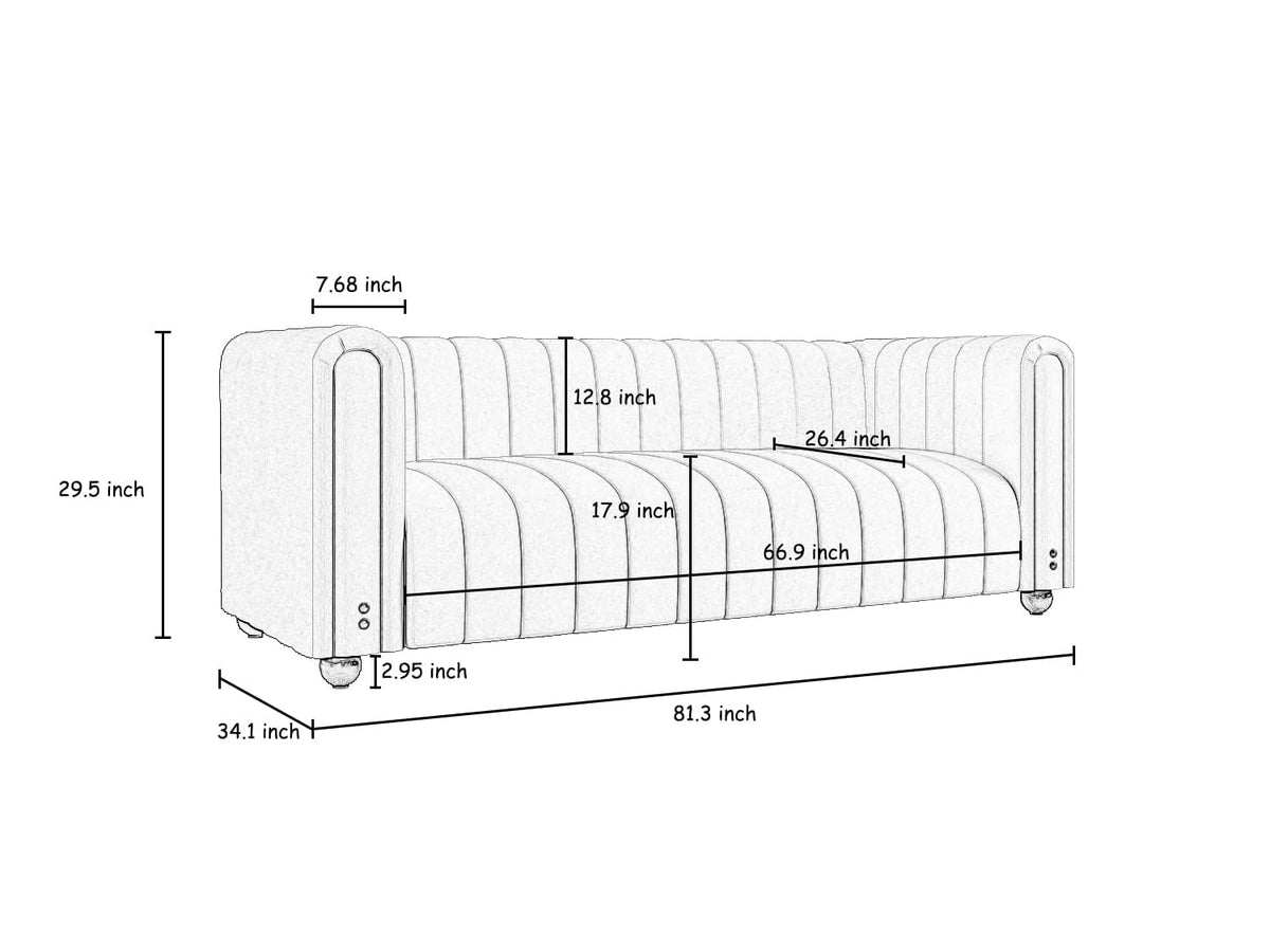 81" Velvet Sofa for 3 Person Y737424