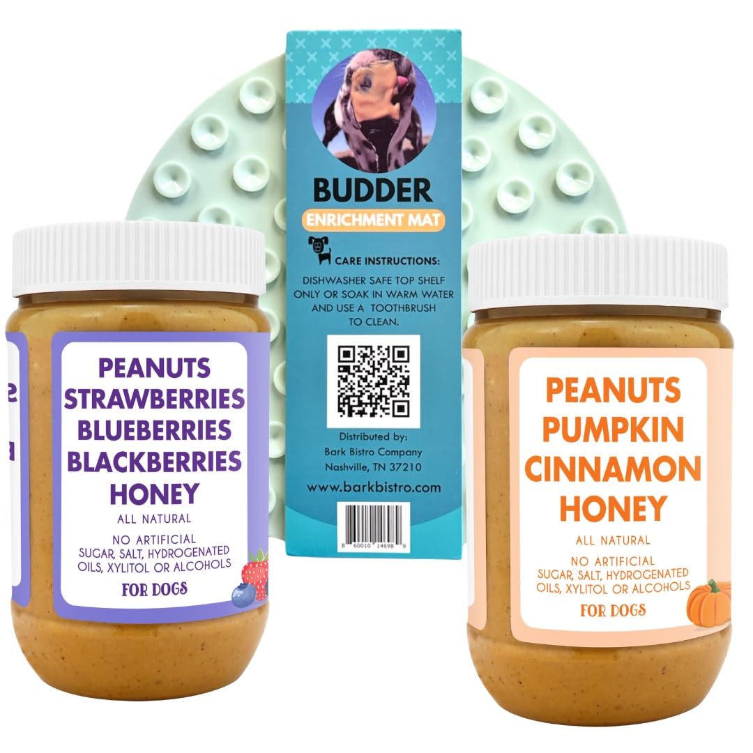Natural Peanut Butter Dog Treats Set of 2 with Lickmat Z9647