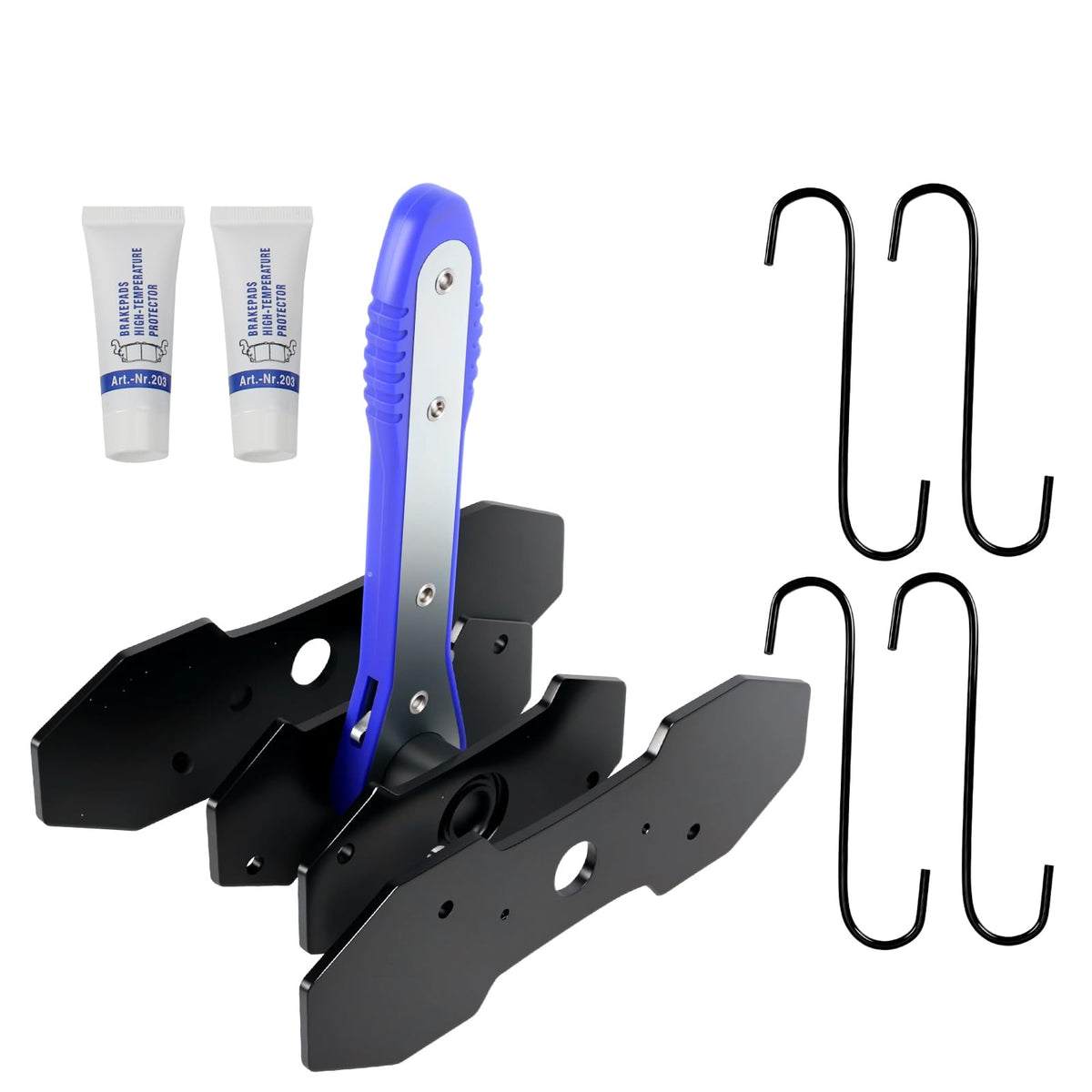 Brake Caliper Compression Tool Kit with 4 Hooks & Steel Plates A89792
