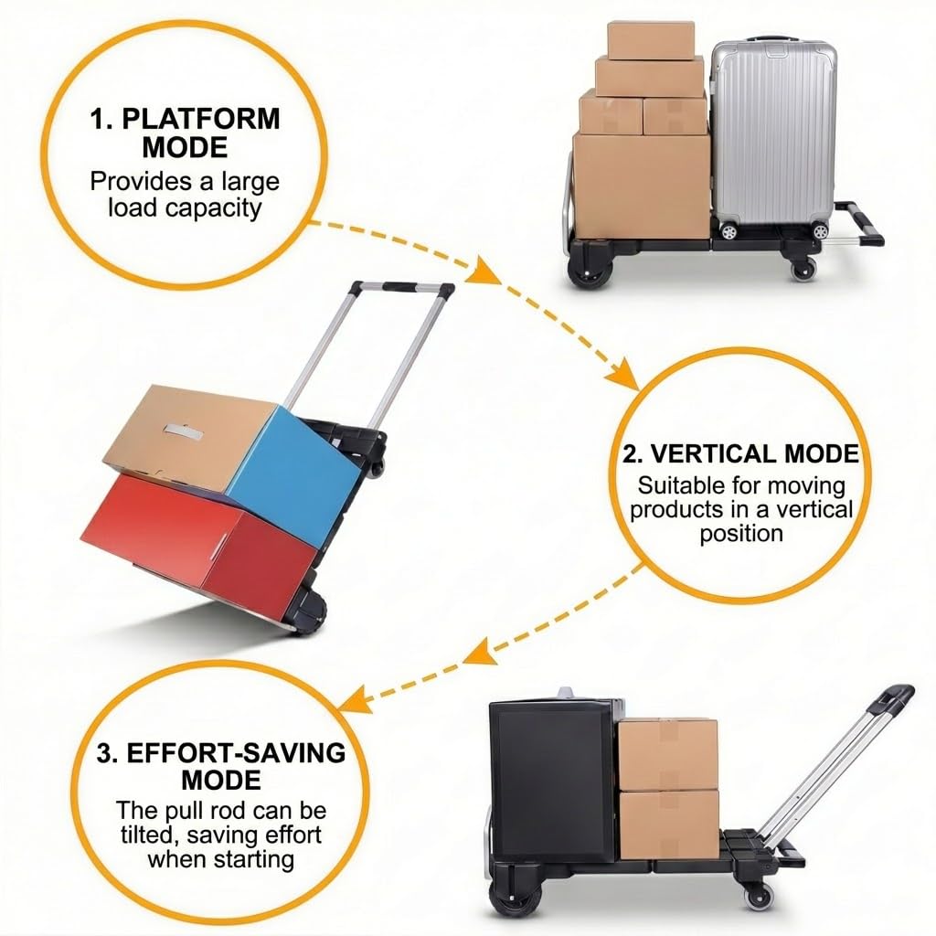 3-in-1 Folding Hand Truck 500 lbs Capacity P5615