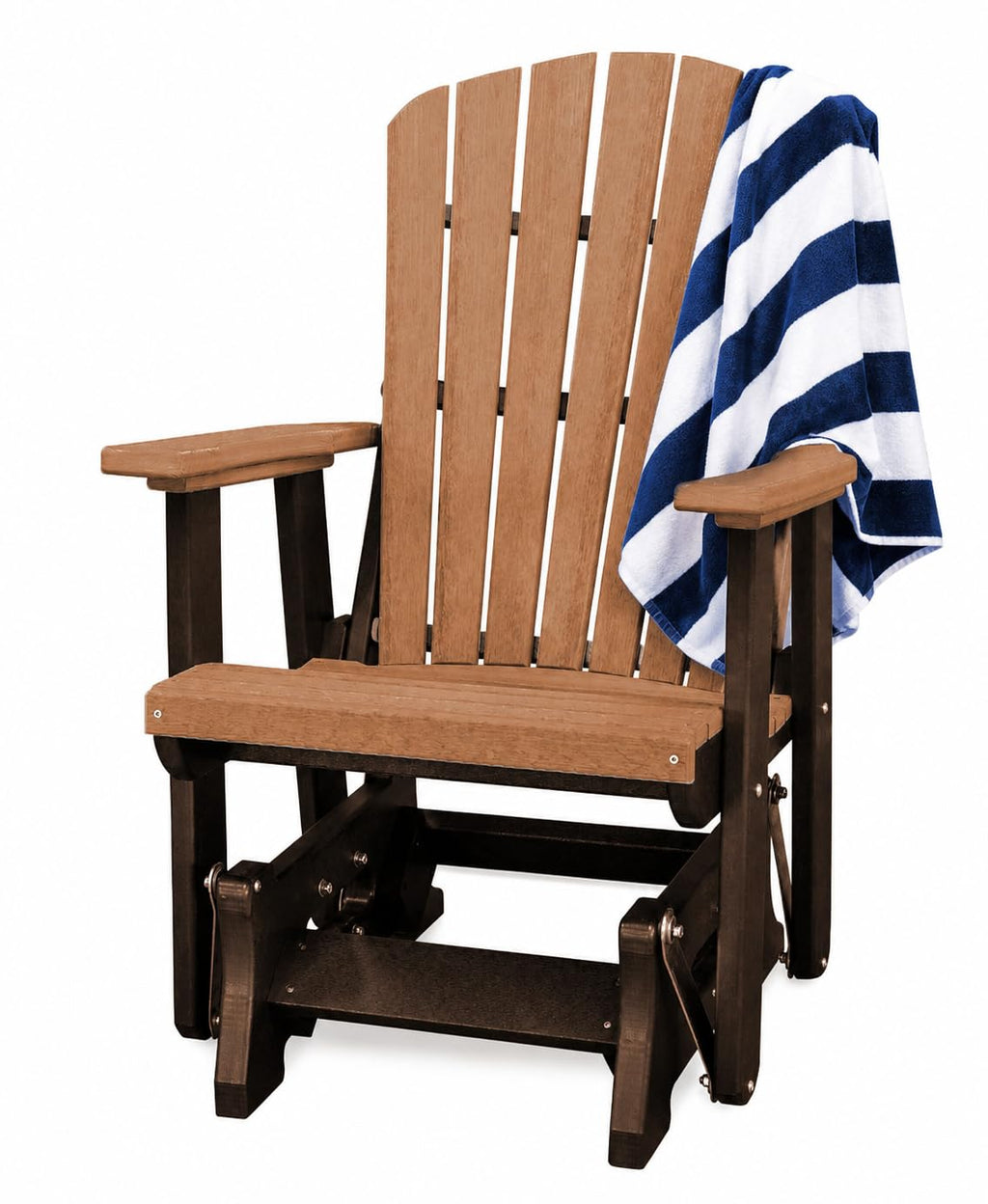Tudor Brown Cedar Poly Adirondack Glider Outdoor Chair O969243