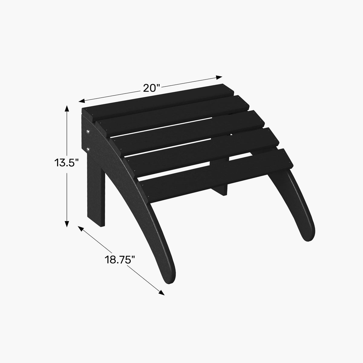 White All Weather Poly Lumber Adirondack Ottoman H67519