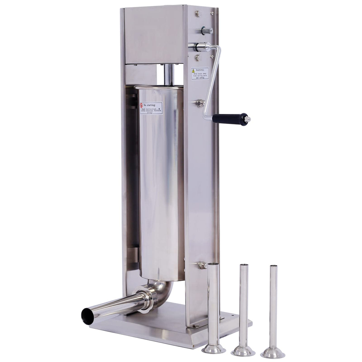 Manual Stainless Steel 15LB Sausage Stuffer with 4 Stuffing Tubes W780386