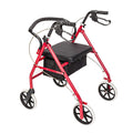 Rollator Walker with Seat, 8-inch Wheels, Black & Red C807