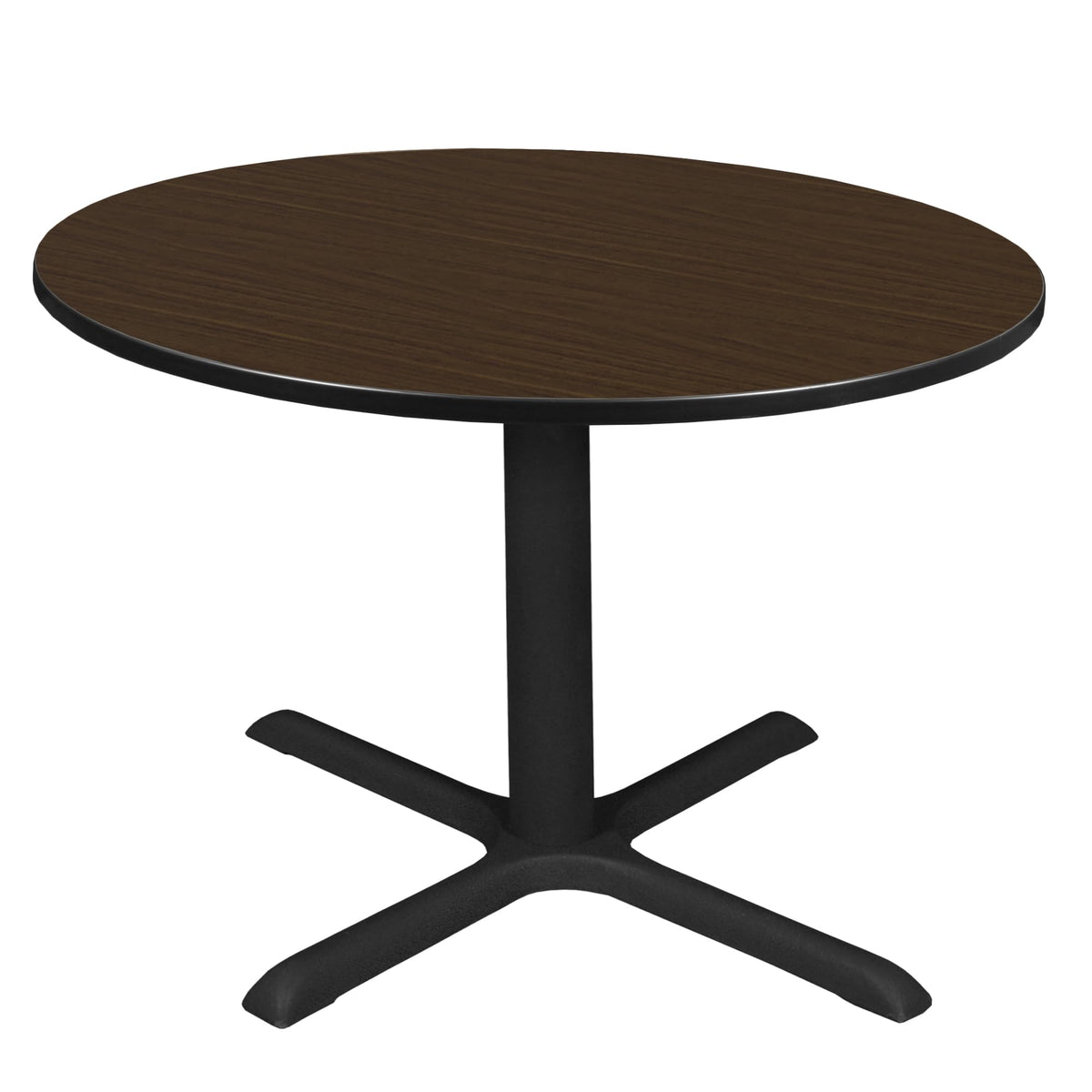 48 in. Round Breakroom Table with Laminate Top and Steel X-Base D344074
