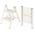 2 Step Ladder Folding Step Stool with Anti-Slip Pedal 330LBS Capacity Cream White A566152