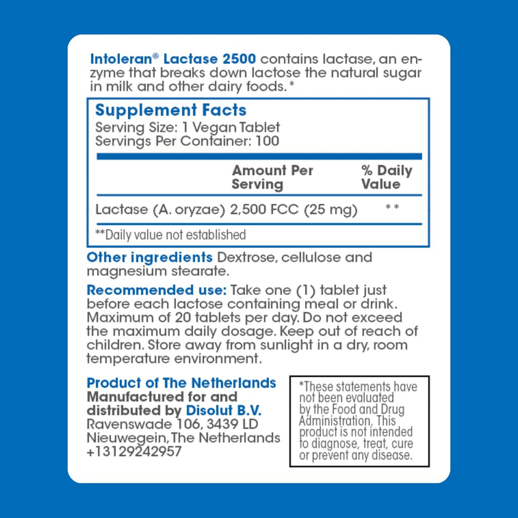 Lactase Digestive Enzymes 100 Tablet W853