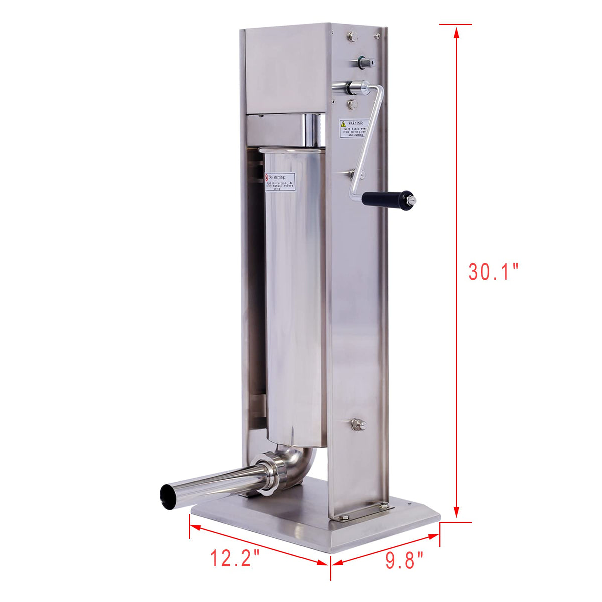 Manual Stainless Steel 15LB Sausage Stuffer with 4 Stuffing Tubes W780386
