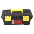 10 Inch Plastic Toolbox with Dual Layer Organization and Secure Latch, Black M1088