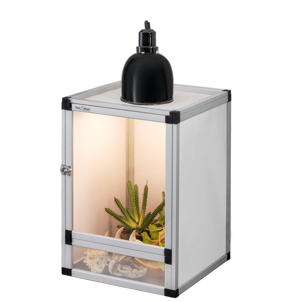 PVC Habitat Enclosure with Screen & Acrylic Doors, 12"x12"x18" Reptile Terrarium A965409