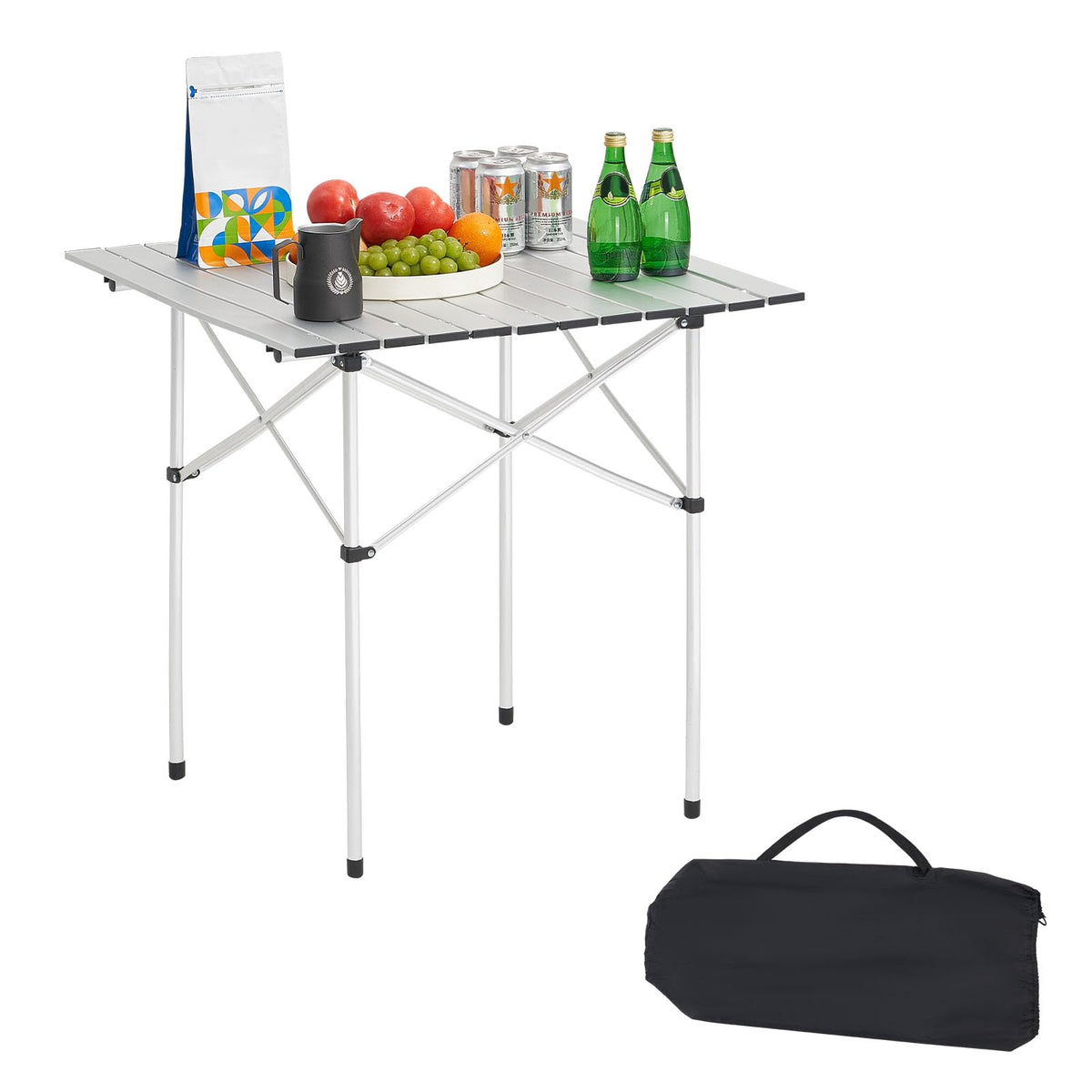 Folding Camping Table 28 inch Silver S877