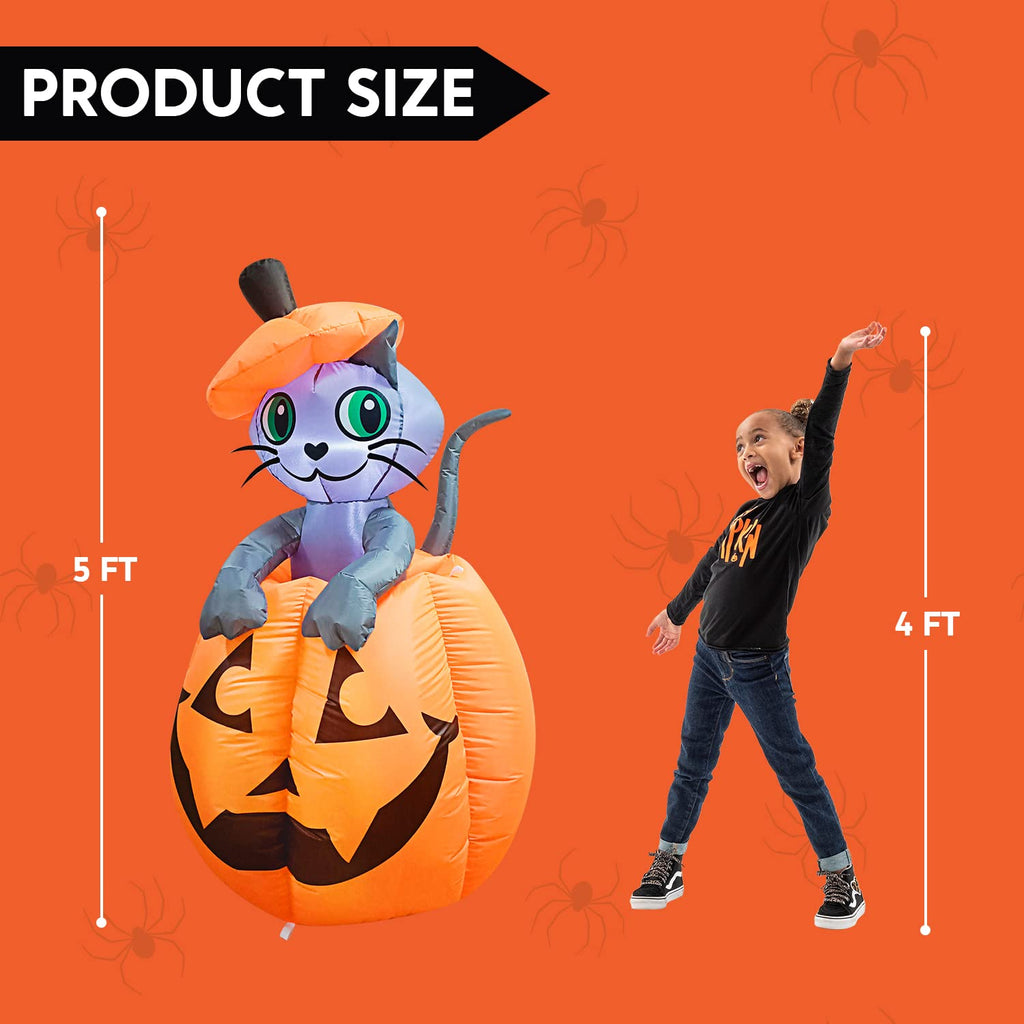 5 FT Animated Pumpkin Inflatable with LEDs T821