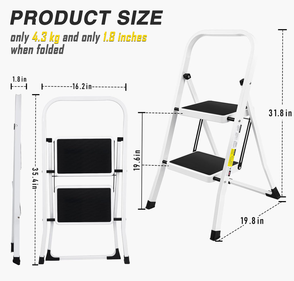 2 Step Folding Stool with Anti-Slip Pedal O8127