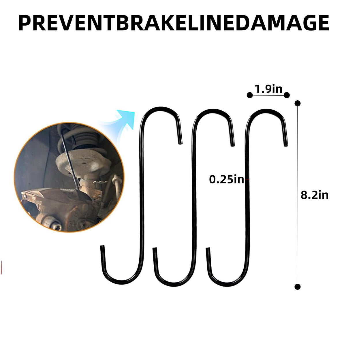 Brake Caliper Compression Tool Kit with 4 Hooks & Steel Plates A89792
