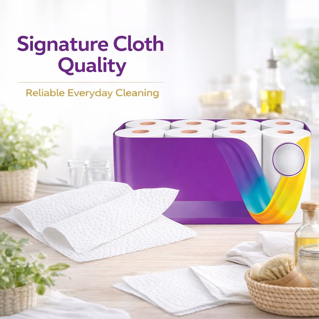 Cloth Paper Towels, 8 Triple Rolls M335