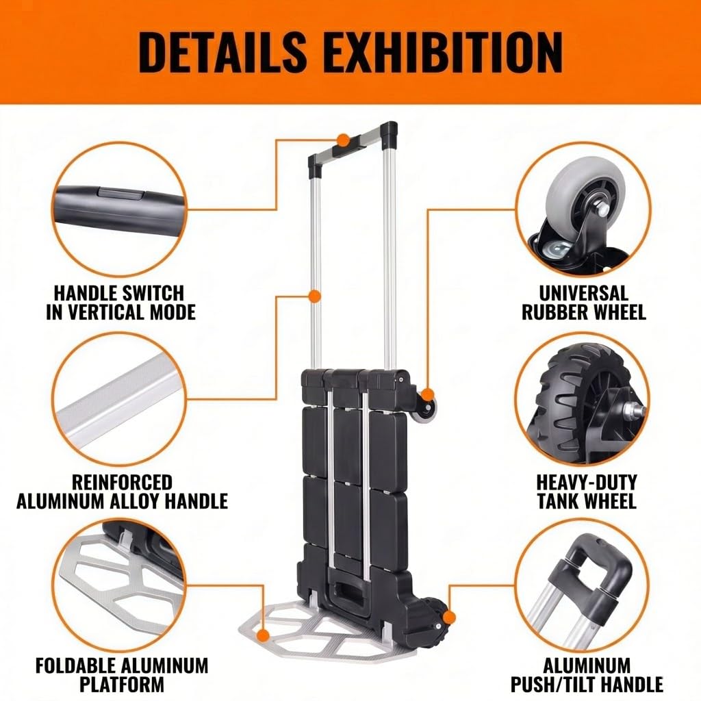 3-in-1 Folding Hand Truck 500 lbs Capacity P5615