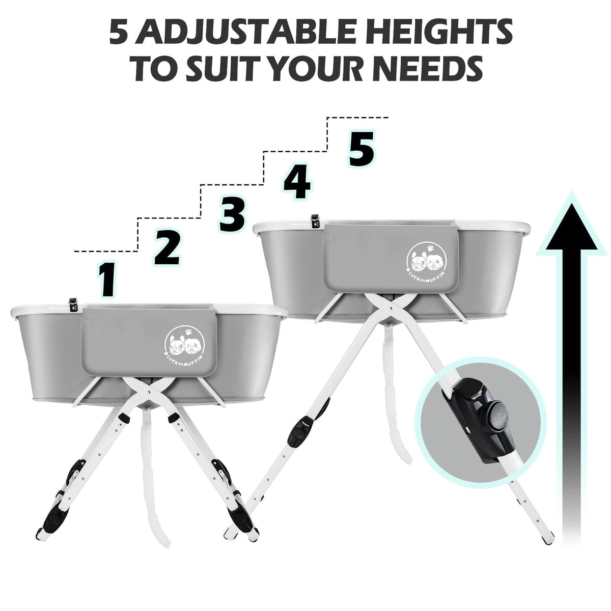 Portable Foldable Dog Bathtub 5 Adjustable Heights C4685