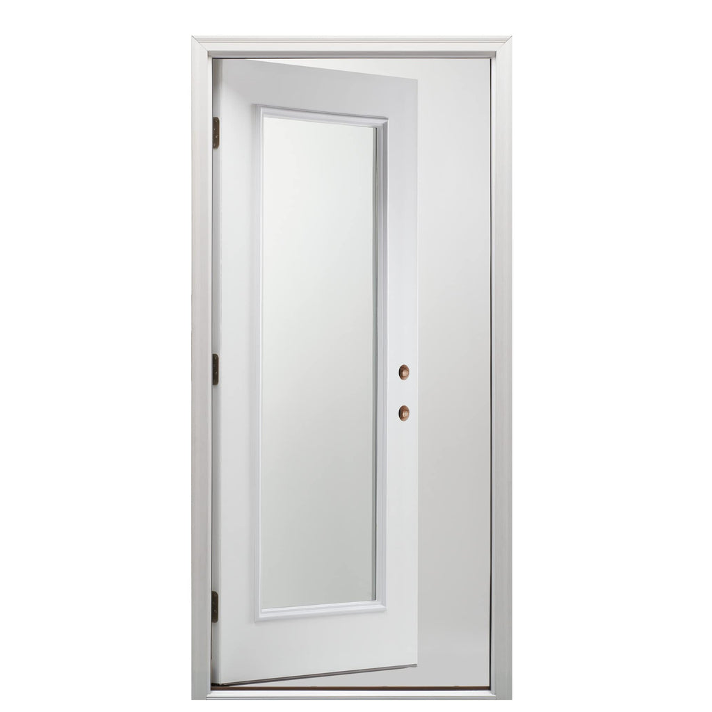 Fiberglass Smooth Primed Left Hand In-Swing Prehung Front Door Full Lite Clear Glass 32" x 80" H198835