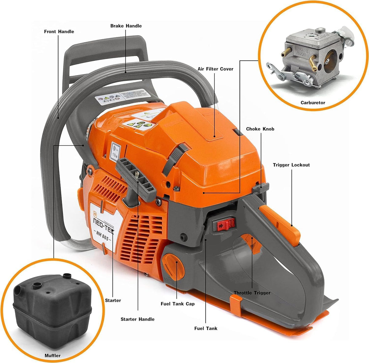 65cc Gas Chainsaw with 24 Inch Bar and Chain P594771