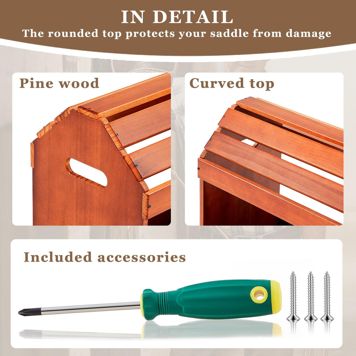 Pine Wood Saddle Rack Stand 20x12x20in J976881
