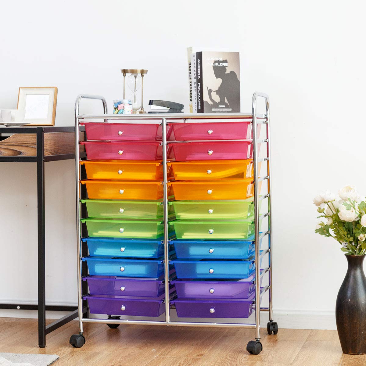 20 Drawer Rolling Storage Cart Organizer K2405