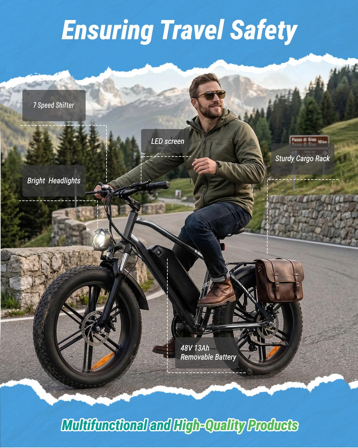 1000W Peak Electric Mountain Bike 48V 13Ah U453815