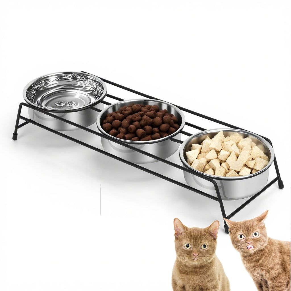 Raised Cat Bowls 3 Stainless Steel A99616
