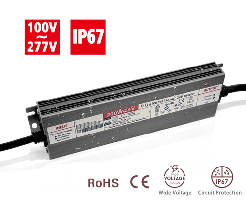 200W AC100-277V to DC24V Waterproof IP67 LED Driver Power Supply L706487