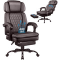 Brown High Back Ergonomic PU Leather Office Chair with Foot-Rest K2076