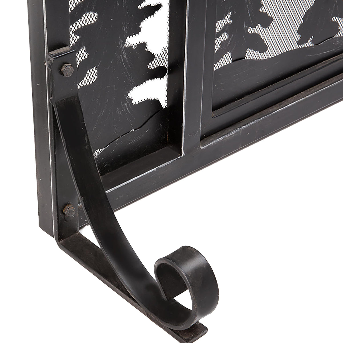 Black Metal Fireplace Screen W4502