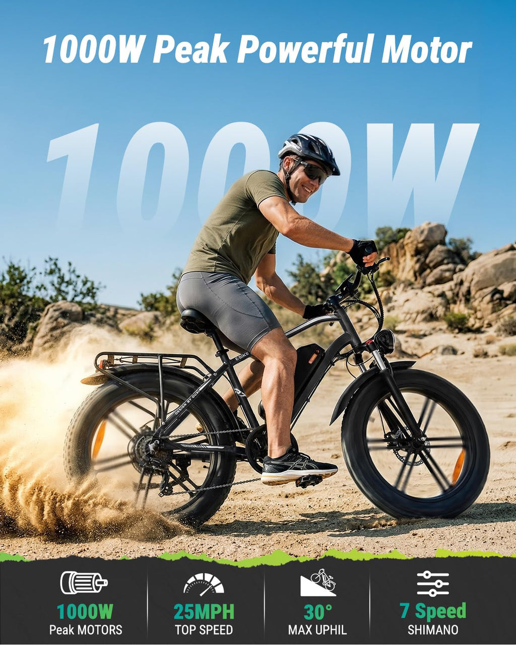 1000W Peak Electric Mountain Bike 48V 13Ah U453815