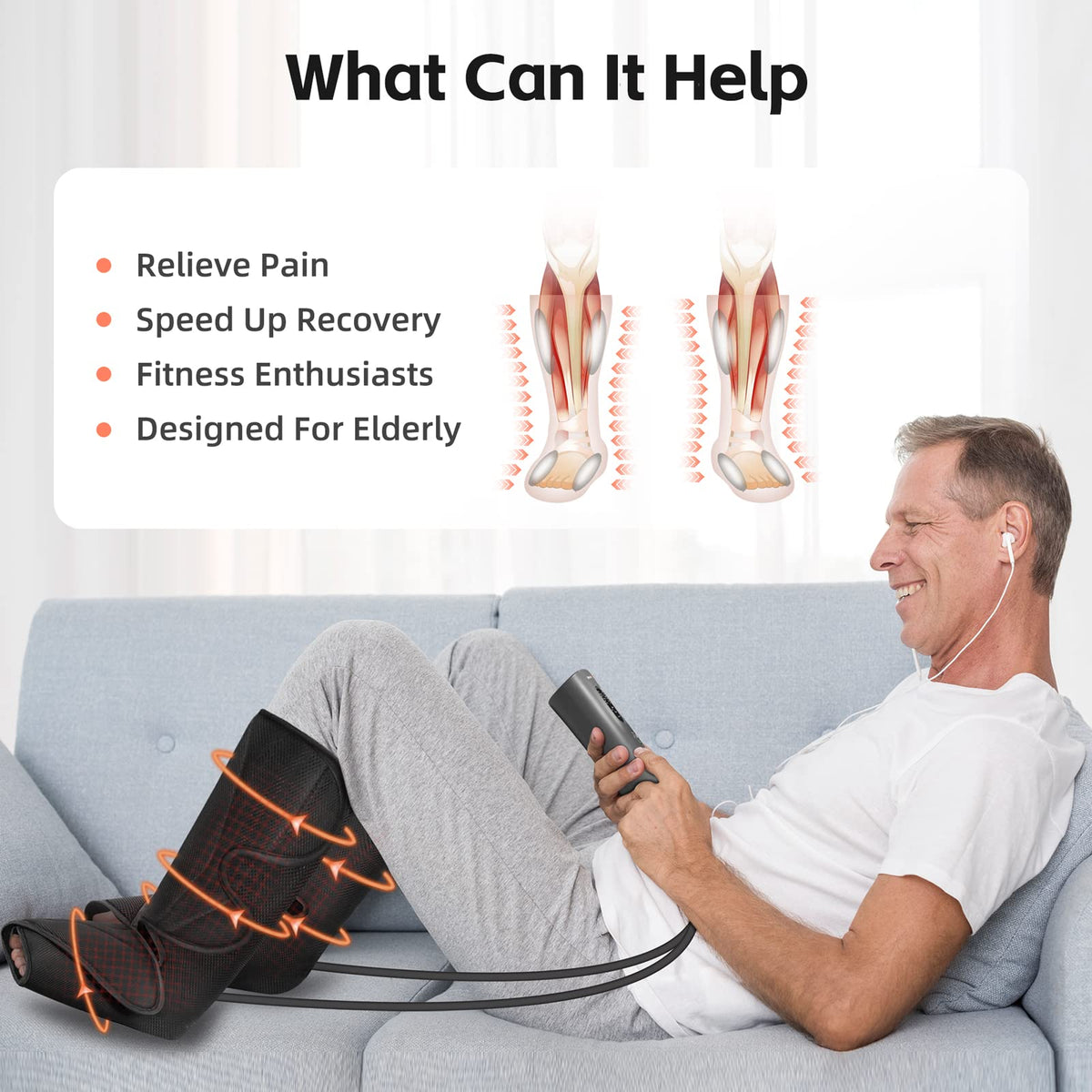 Air Compression Leg Massager with Heat L65407