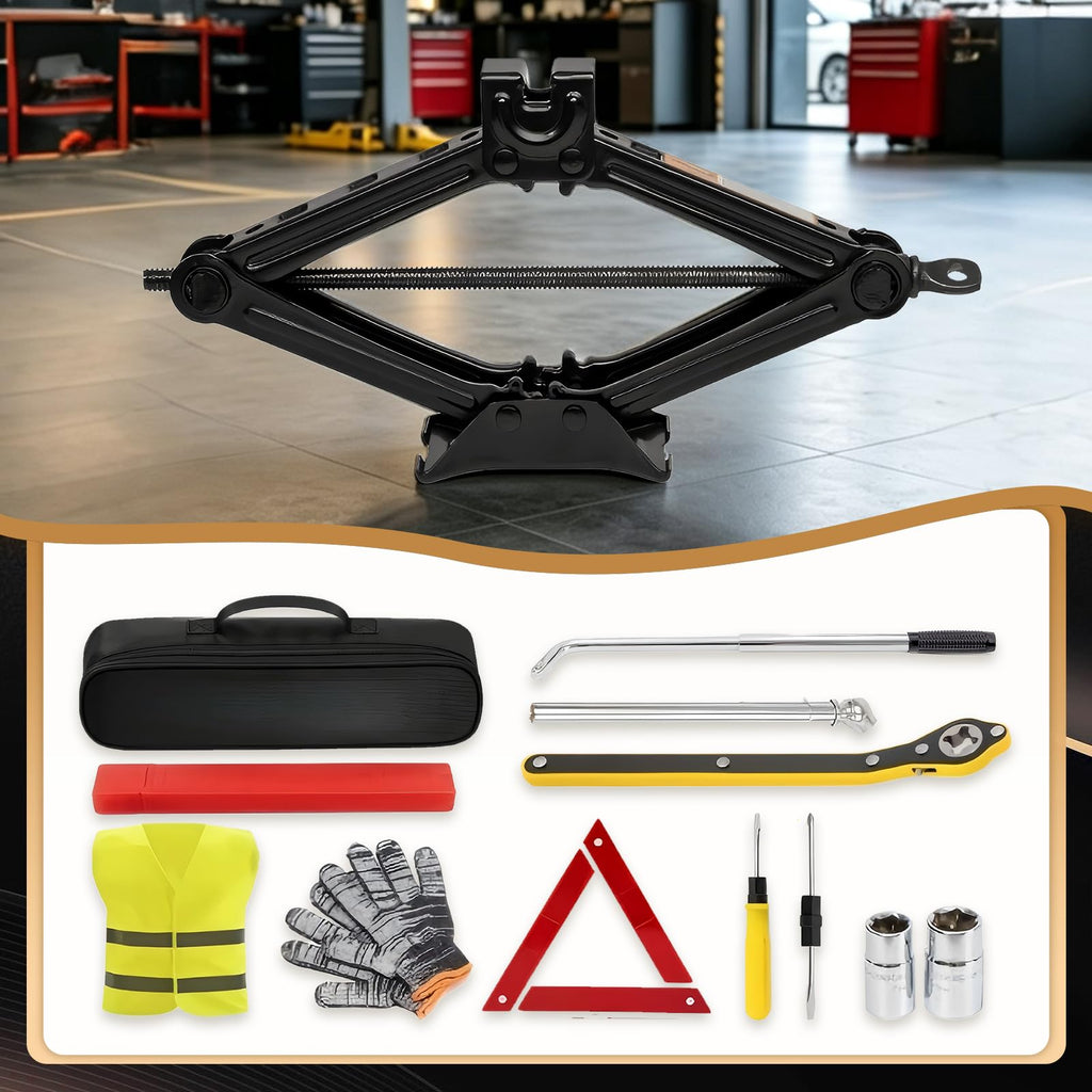 3-Ton Scissor Jack Kit with Ratchet Wrench Q348276
