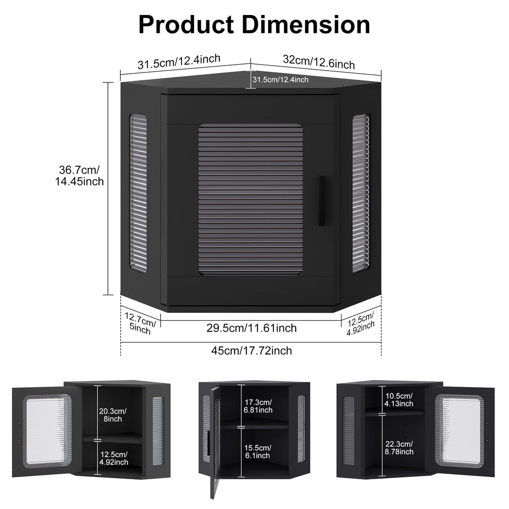 Large Black Wooden Bread Box with Acrylic Window E998