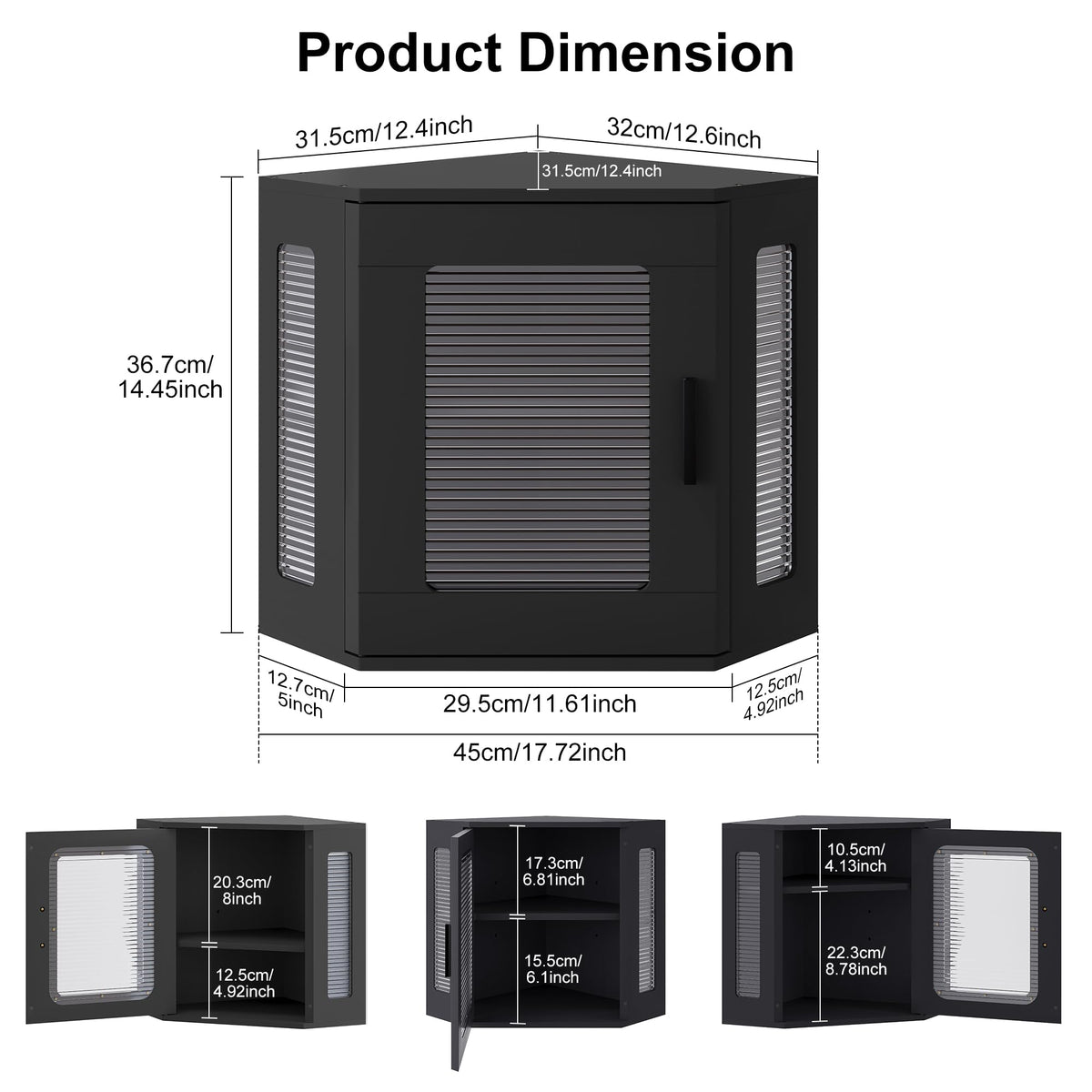 Large Black Wooden Bread Box with Acrylic Window E998