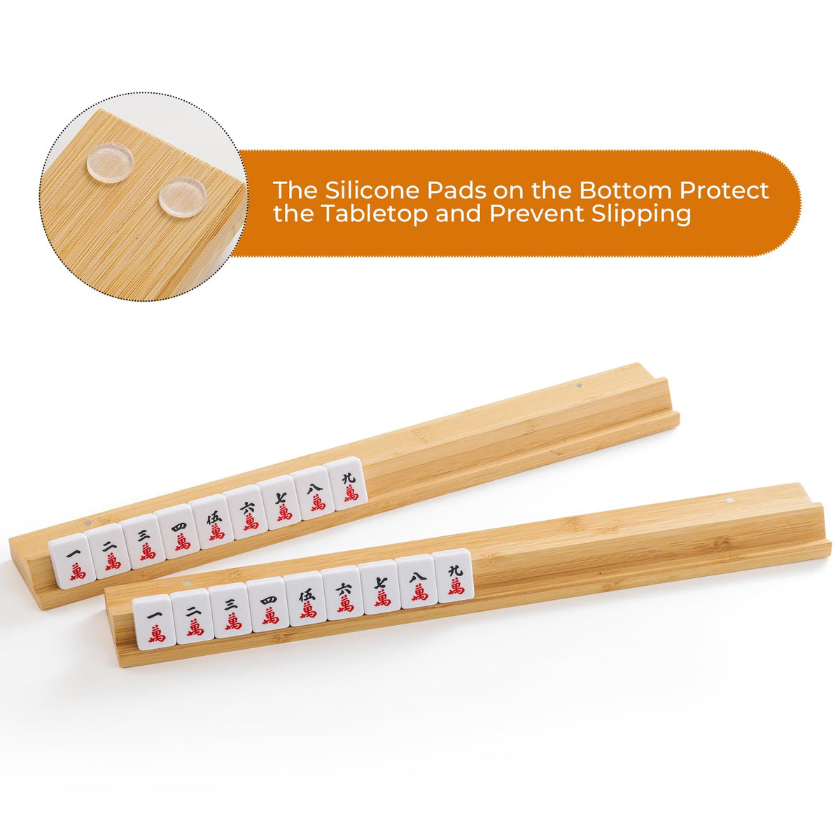 Bamboo Mahjong Racks with Magnetic Pushers D929