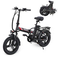 Peak 500W Step Over Electric Bicycle, 16" x 3.0 Fat Tire, 48V Removable Battery, 7 Speed J855