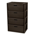 Brown 4 Drawer Plastic Storage Tower A854158