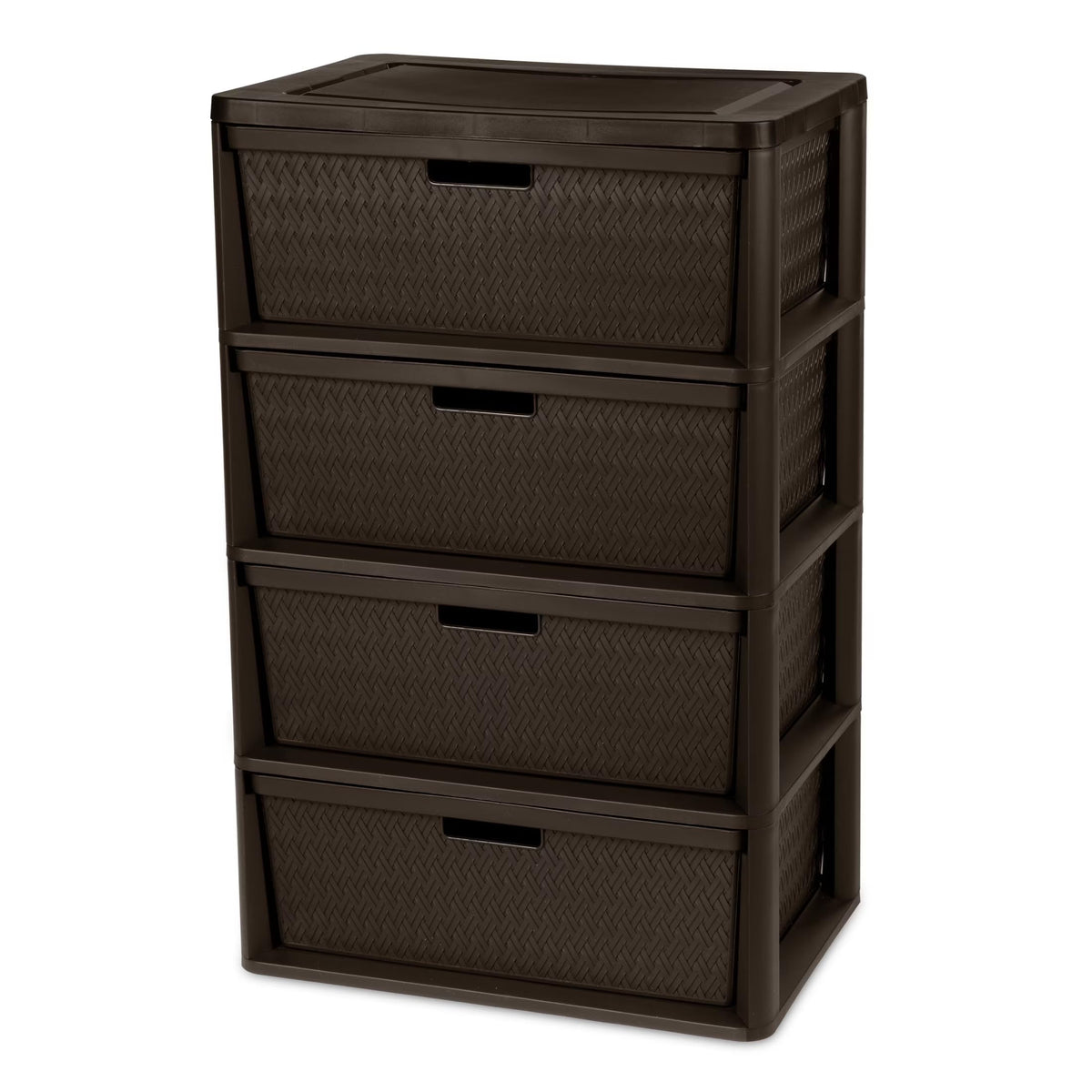 Brown 4 Drawer Plastic Storage Tower A854158